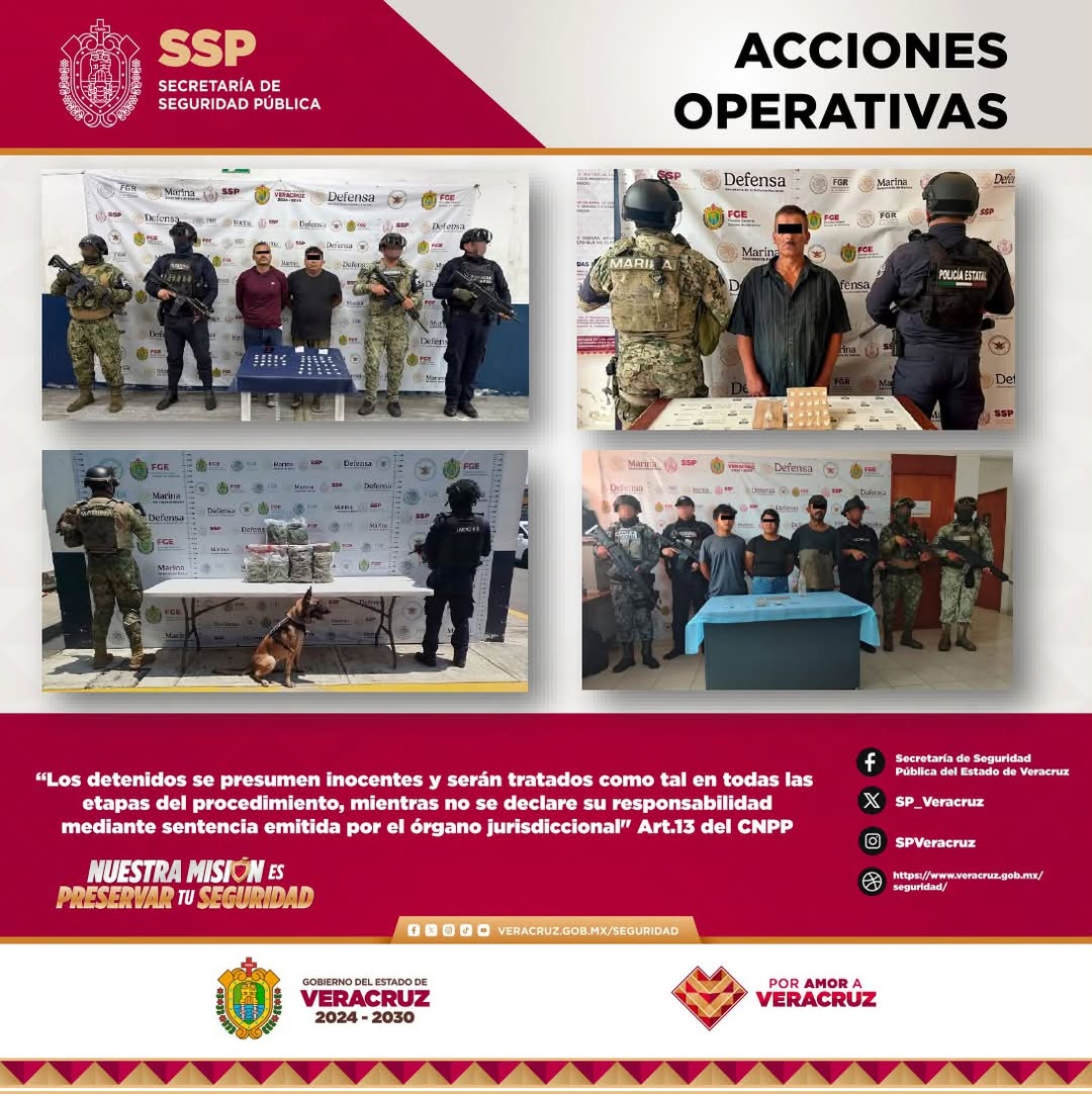 operativo-ssp-veracruz-aseguramiento-drogas-hidrocarburo Resultados del operativo de seguridad en Veracruz con drogas e hidrocarburo asegurados