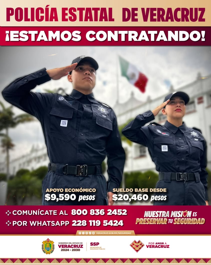 Convocatoria 2026 para la Policía Estatal de Veracruz