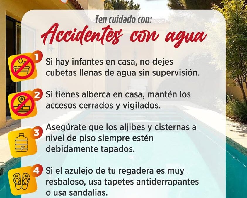 Protección Civil llama a prevenir accidentes con agua en casa