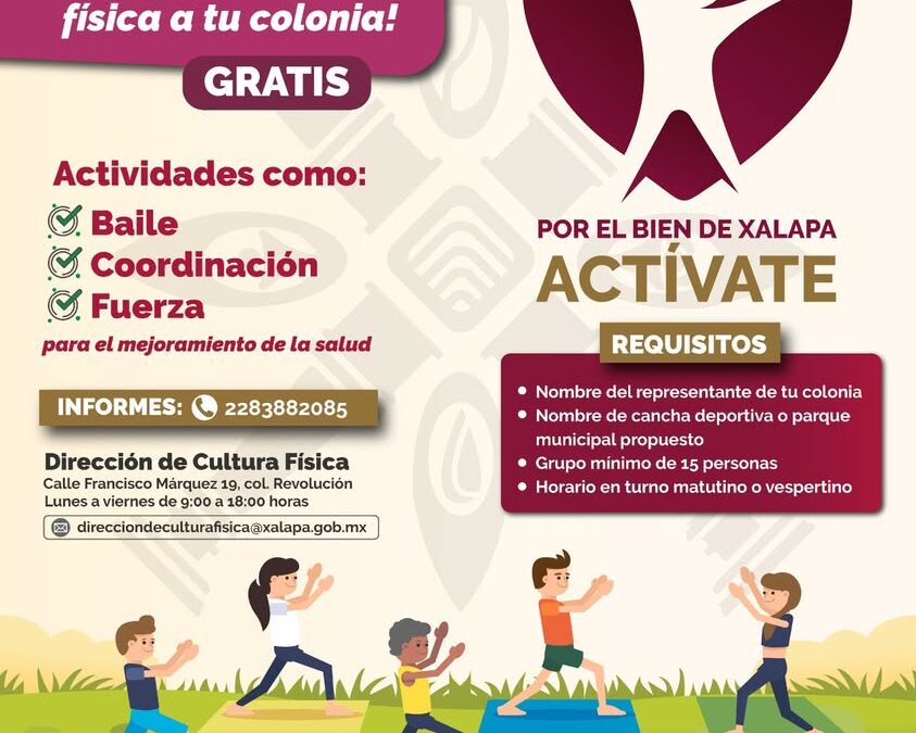 Programa gratuito de activación física llega a colonias de Xalapa