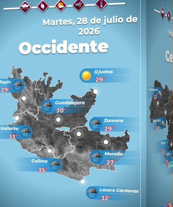 Pronóstico de temperaturas máximas para hoy martes en México