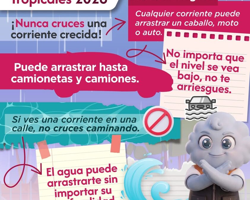 Protección Civil advierte no cruzar corrientes de agua crecidas