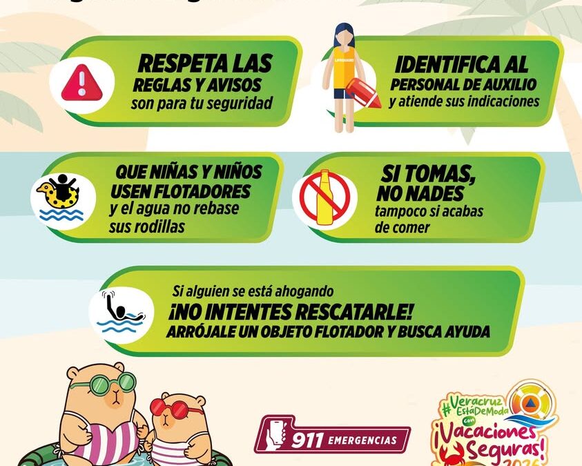 Recomendaciones de Protección Civil para albercas en vacaciones