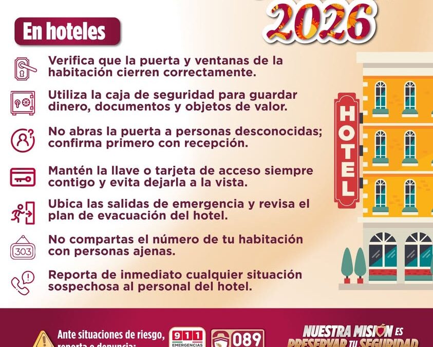 Recomendaciones de seguridad para hospedarse en hoteles en Verano 2026