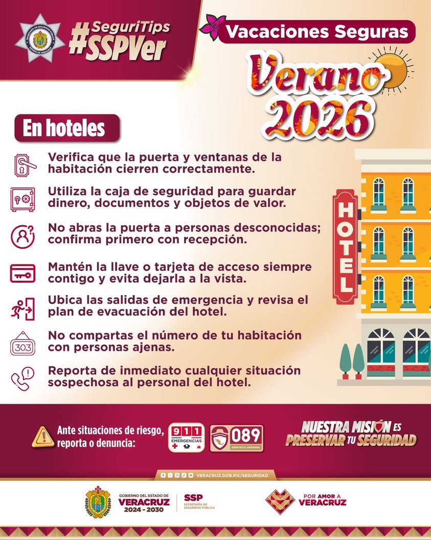 recomendaciones-seguridad-hoteles-verano-2026 Recomendaciones de seguridad de la SSP Veracruz para hoteles en Verano 2026