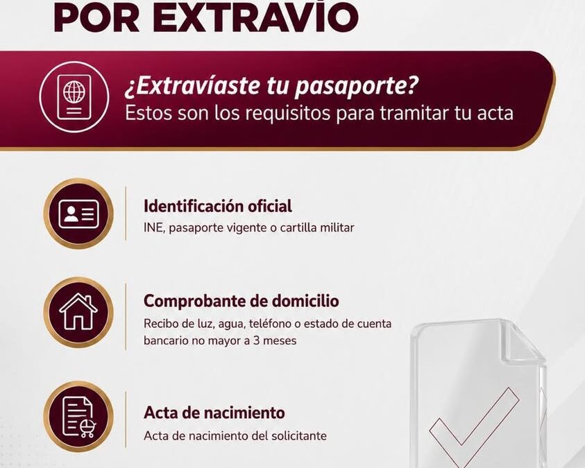 Requisitos para acta de hechos por pasaporte extraviado en Veracruz