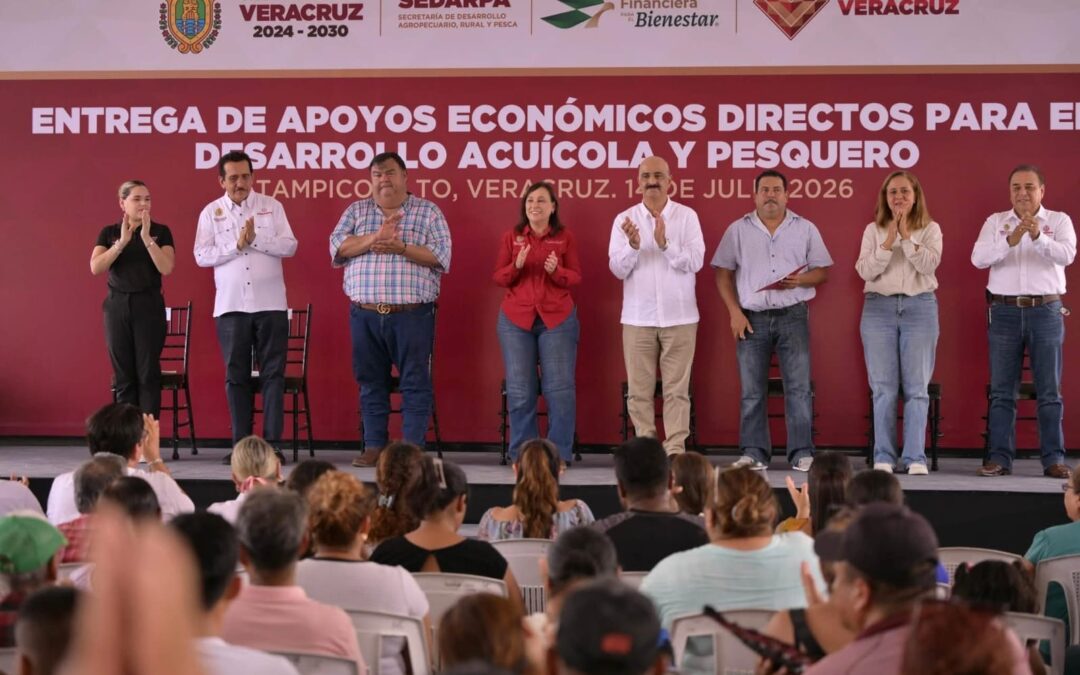 Apoyos directos a mil 623 pescadores: gobernadora Rocío Nahle