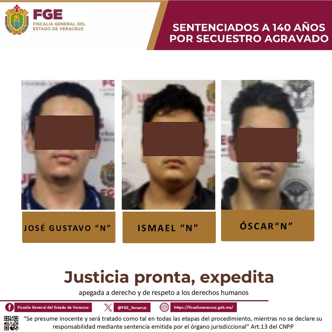 sentencia-140-anos-secuestradores-coatepec Fiscalía de Veracruz anuncia sentencia de 140 años por secuestro en Coatepec