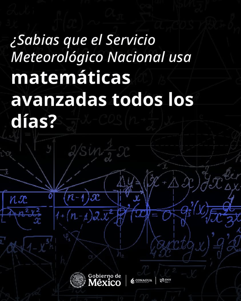 smn-matematicas-avanzadas-atmosfera Gráfico del Servicio Meteorológico Nacional con fórmulas matemáticas sobre la atmósfera