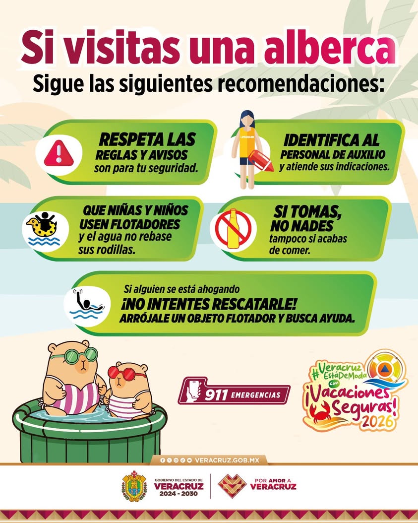 Recomendaciones de la SSP Veracruz para unas vacaciones seguras