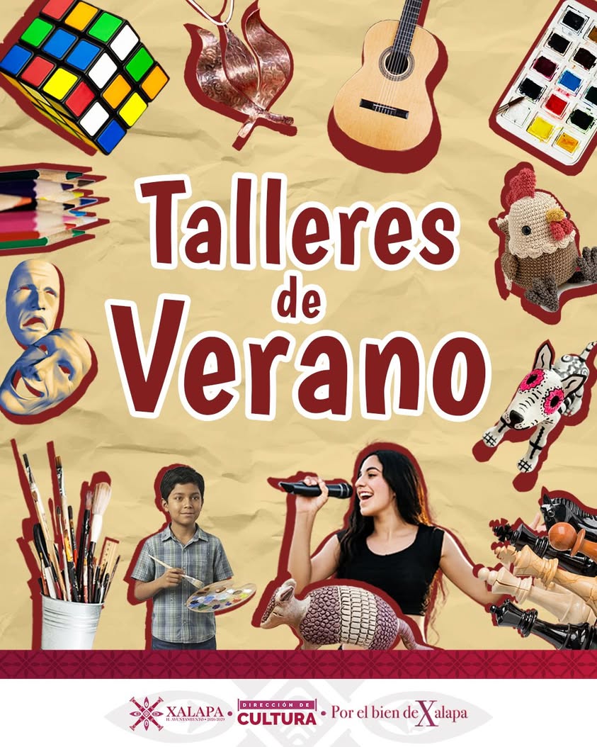 Invitación a talleres de verano de la Dirección de Cultura de Xalapa