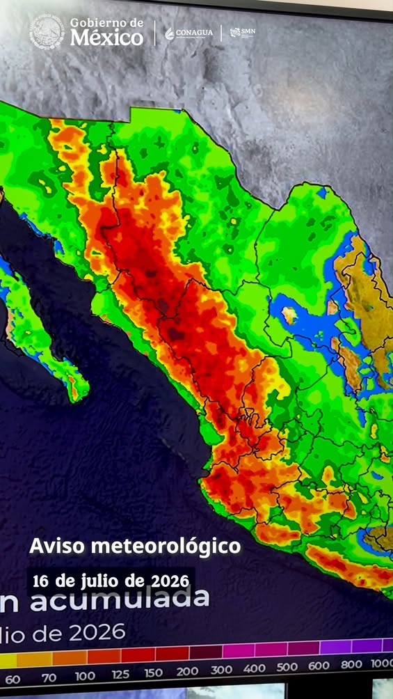 Mapa del Servicio Meteorológico Nacional con alerta de vientos fuertes y torbellinos en zonas de Coahuila