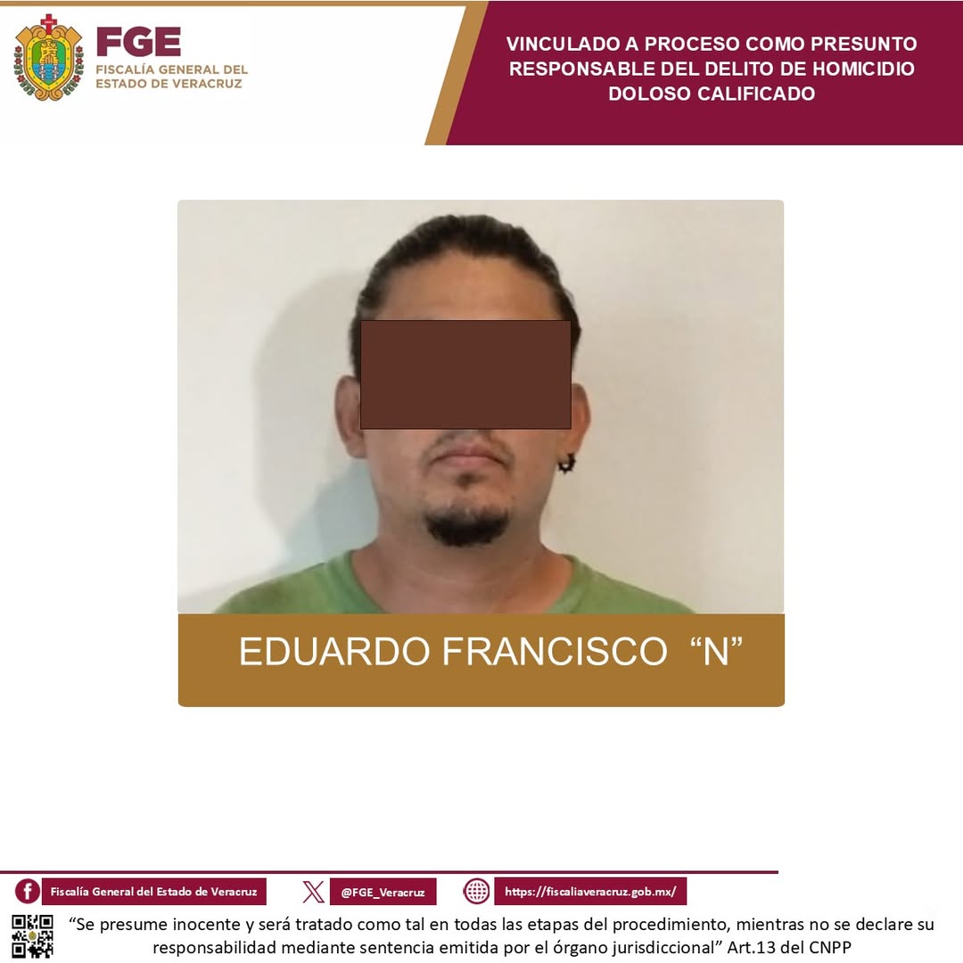 Fiscalía de Veracruz vincula a proceso a presunto responsable de homicidio en Cuitláhuac