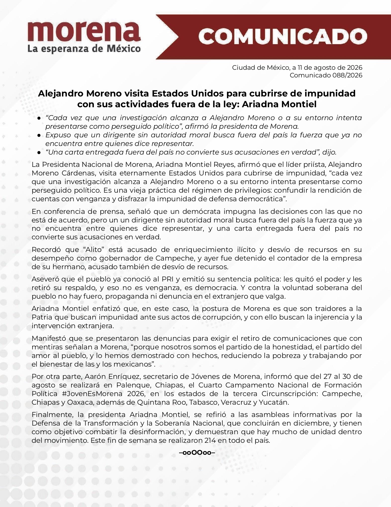 alejandro-moreno-ariadna-montiel-impunidad Alejandro Moreno acusado por Morena de viajar a Estados Unidos para buscar impunidad