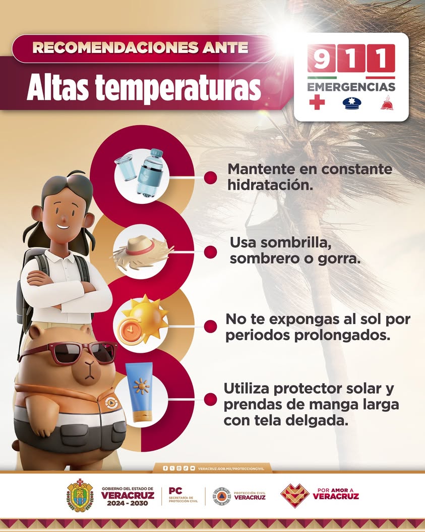 altas-temperaturas-veracruz-proteccion-civil Publicación de Protección Civil Veracruz con recomendaciones por altas temperaturas