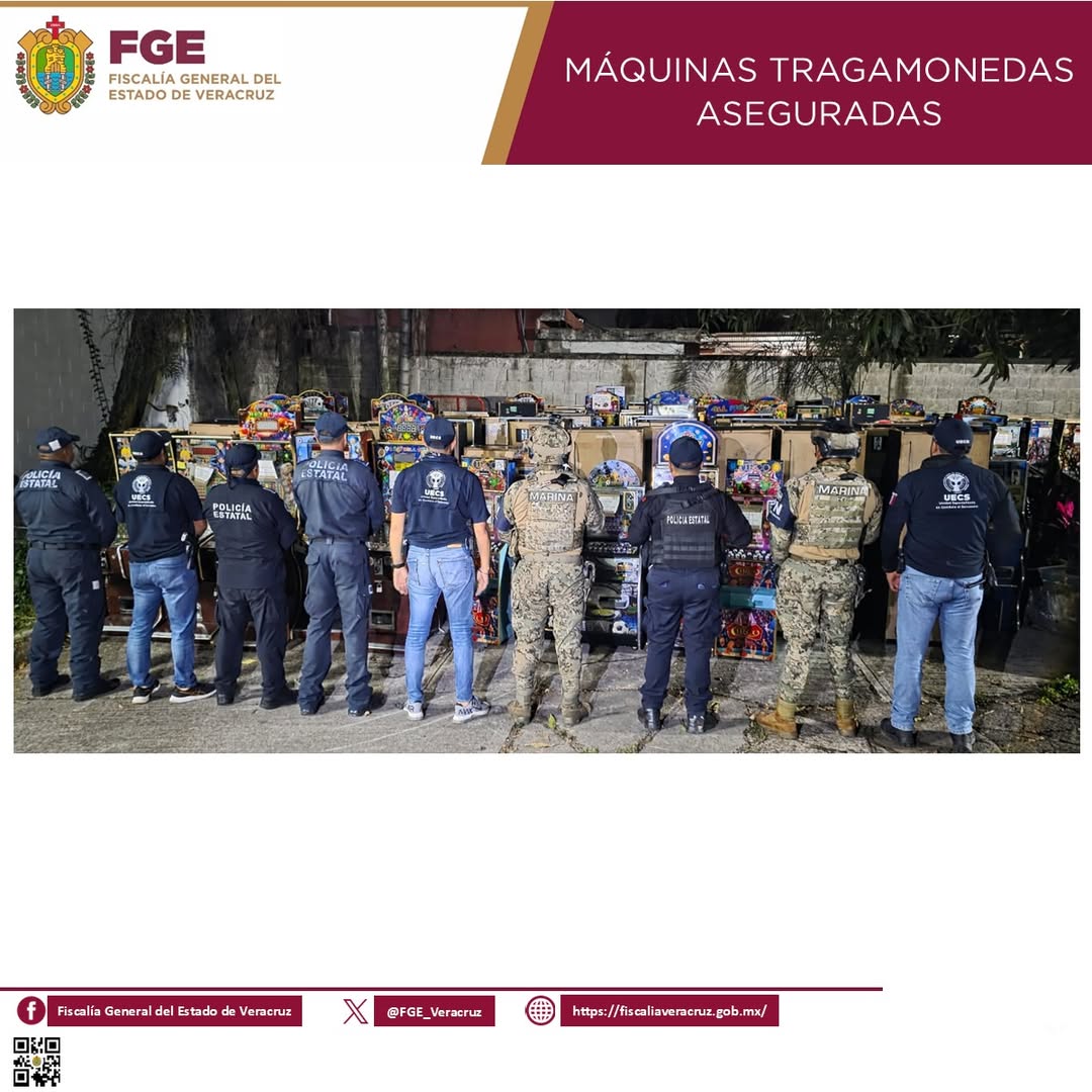 aseguramiento-116-maquinas-tragamonedas-veracruz Aseguramiento de máquinas tragamonedas en operativos contra la extorsión en Veracruz