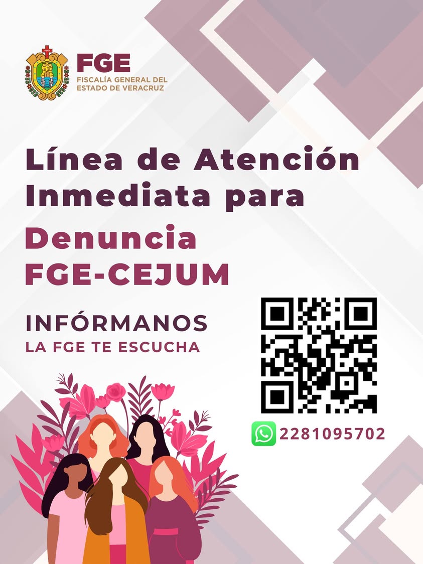 Código QR de la Fiscalía de Veracruz para atención a mujeres en el Centro de Justicia para las Mujeres