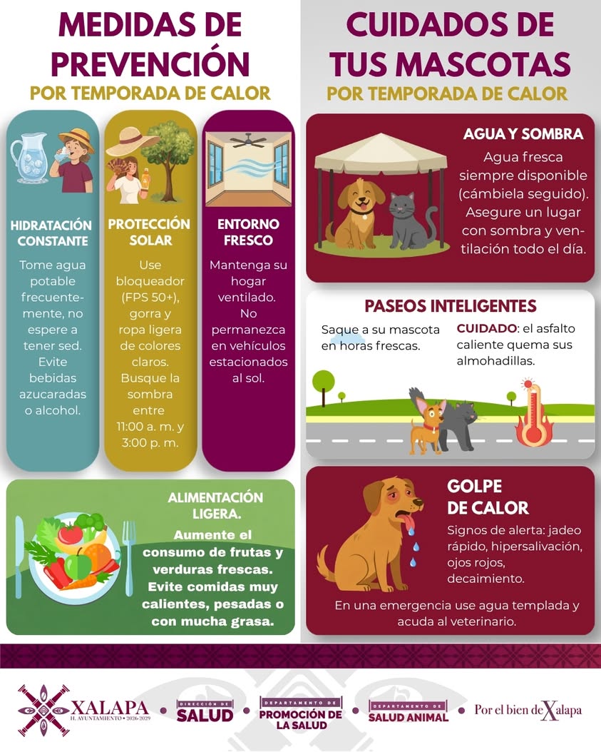 ayuntamiento-xalapa-cuidado-salud-calor Publicación del Ayuntamiento de Xalapa sobre prevención en temporada de calor