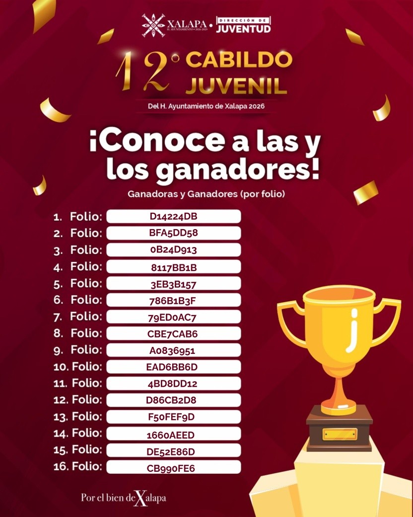 Integrantes del 12.º Cabildo Juvenil Xalapa 2026 durante su anuncio