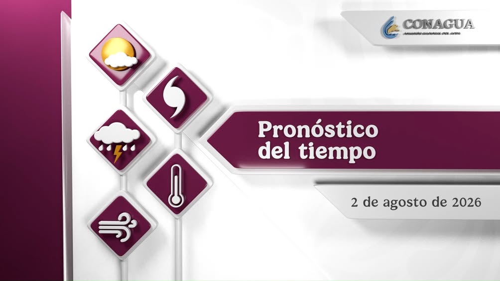 Clima en México para el domingo 2 de agosto de 2026