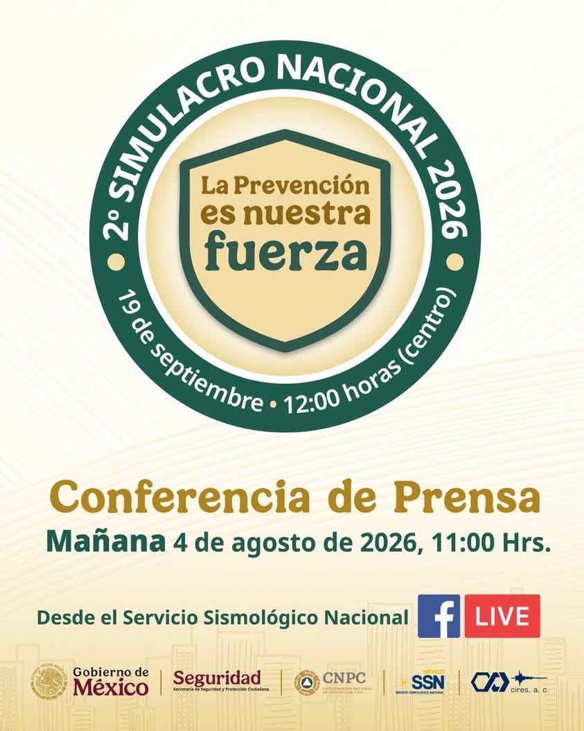 Conferencia de prensa sobre el Segundo Simulacro Nacional 2026