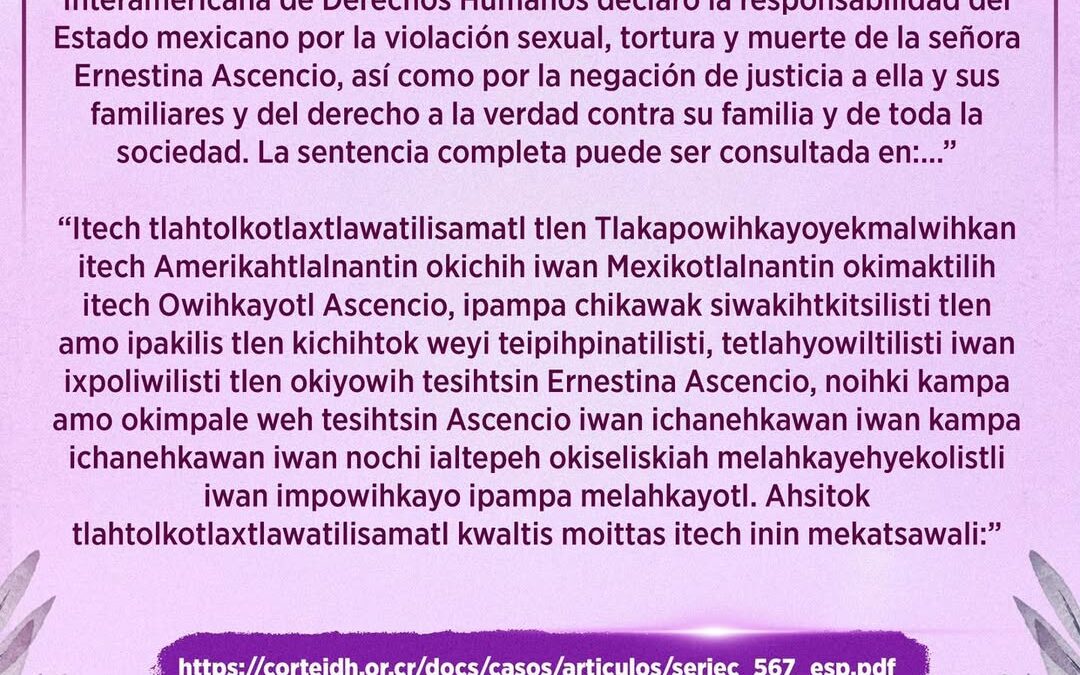 Corte Interamericana declara responsable a México en caso Ascencio Rosario