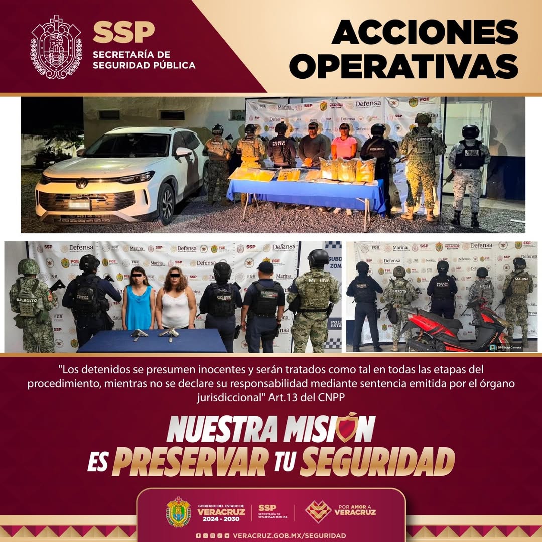 Operativo en Veracruz asegura hidrocarburo y presuntas sustancias ilícitas