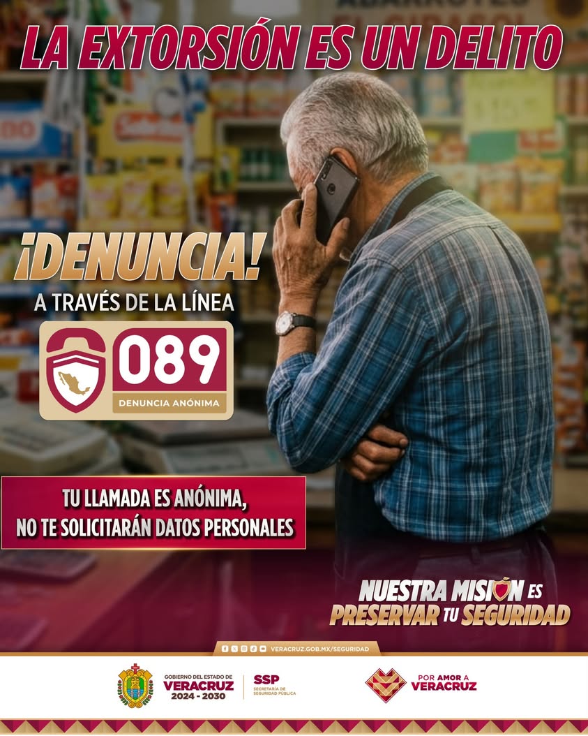 Número 089 para denuncias anónimas de la SSP Veracruz