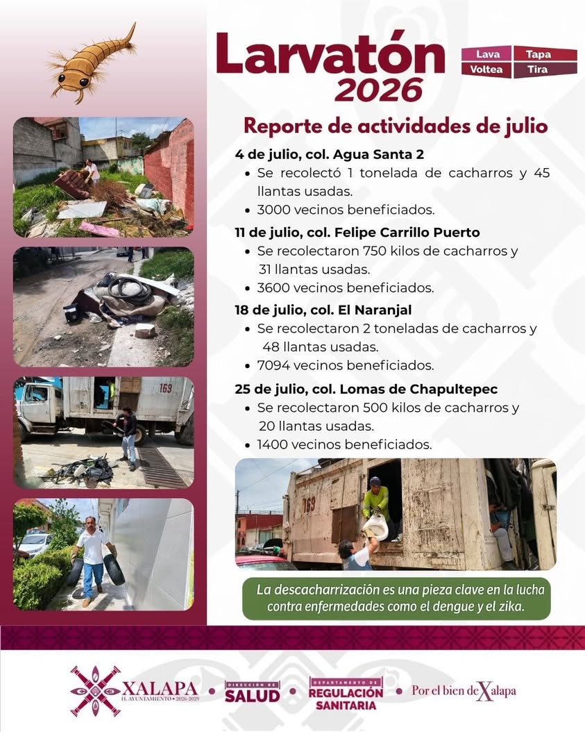 Jornada de descacharrización y Larvatón en Xalapa