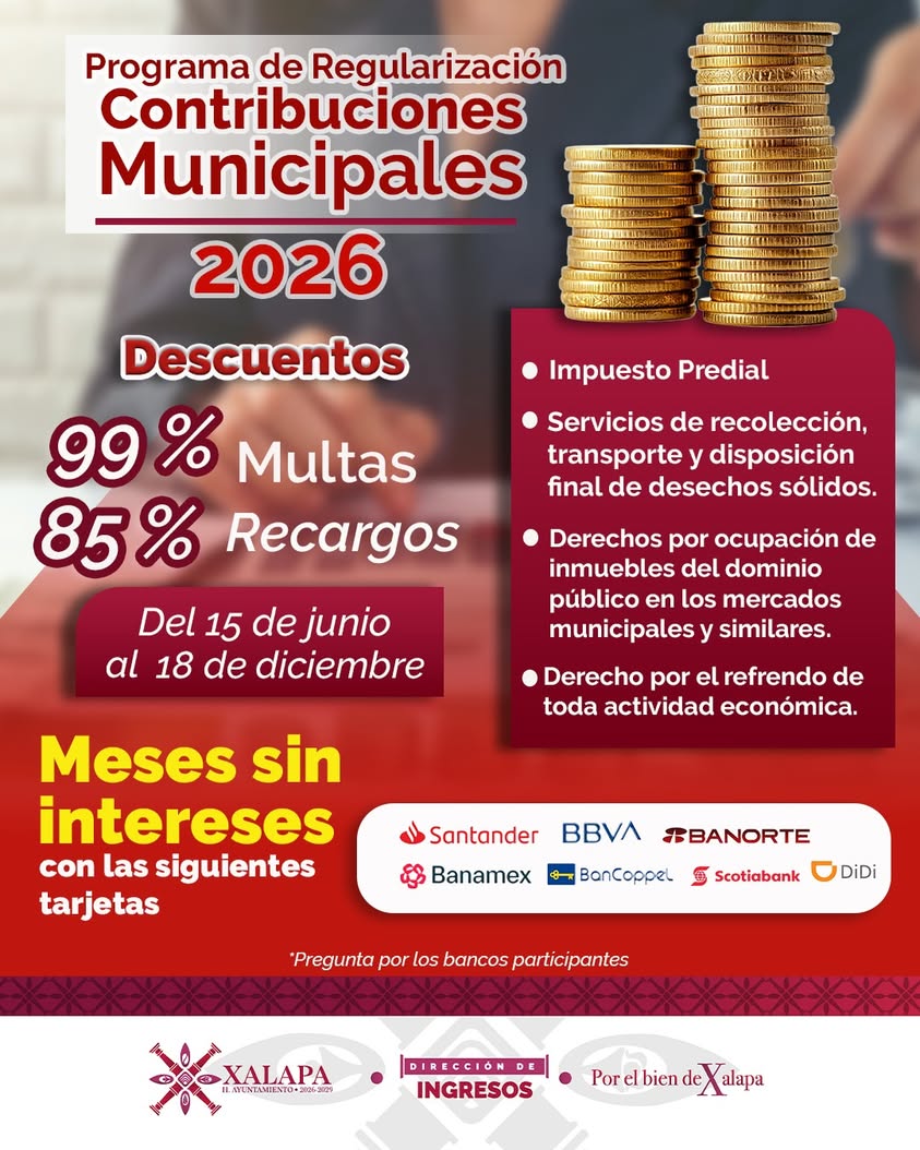 descuentos-contribuciones-municipales-xalapa Aviso de descuentos en contribuciones municipales del Ayuntamiento de Xalapa