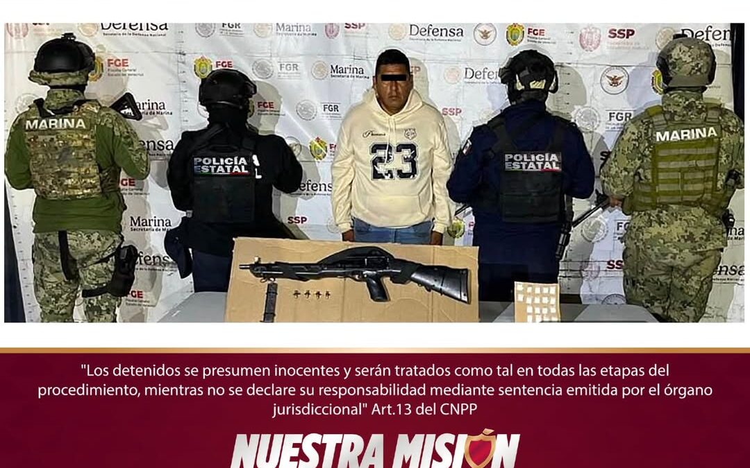 Detienen a cuatro personas por portación ilegal de arma de fuego