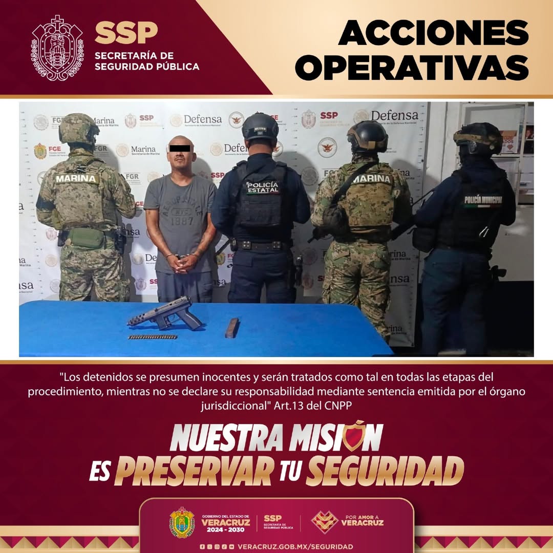 detenidos-portacion-ilegal-arma-fuego-veracruz Aseguramiento de armas cortas por portación ilegal en Veracruz