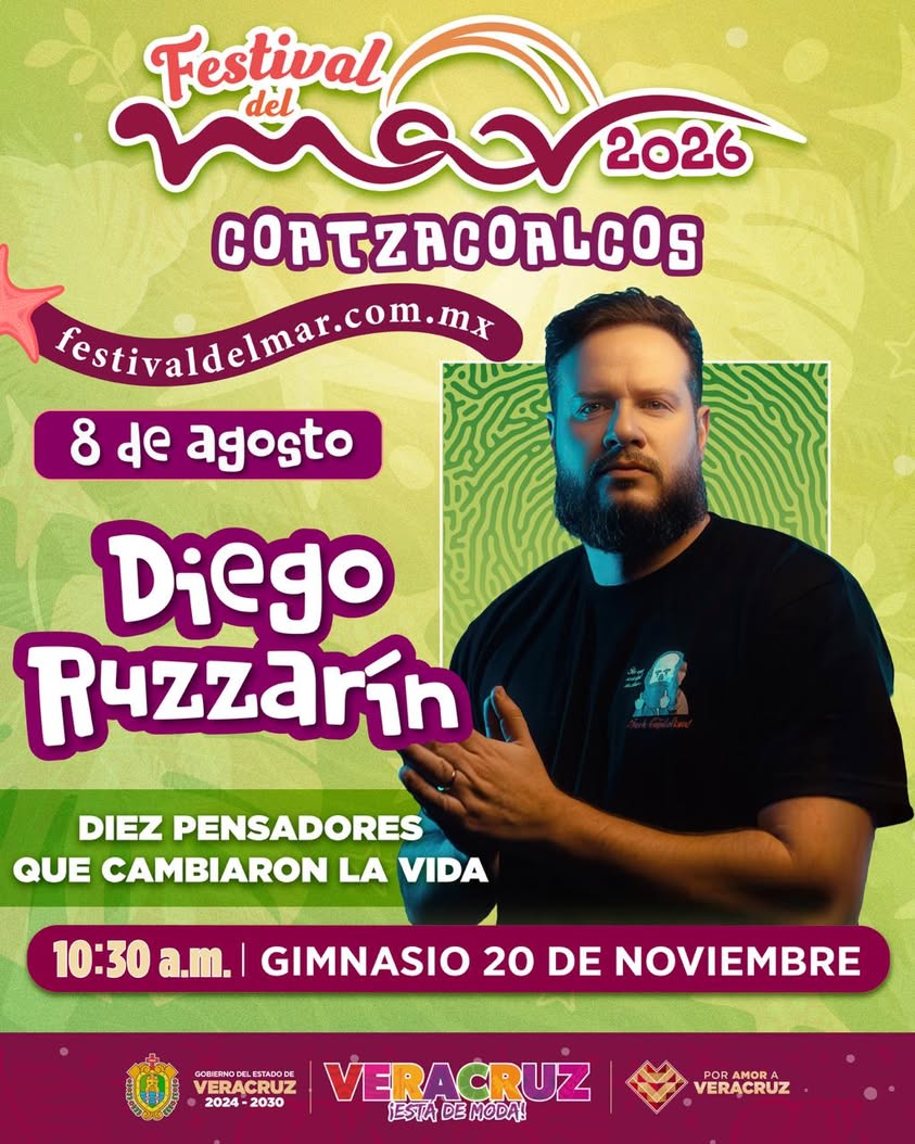 diego-ruzzarin-conferencia-festival-del-mar-coatzacoalcos Conferencia Diez pensadores que cambiaron la vida con Diego Ruzzarín en Coatzacoalcos