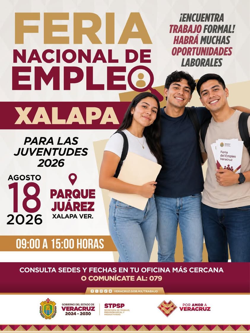 Feria Nacional del Empleo 2026 en el Parque Juárez de Xalapa
