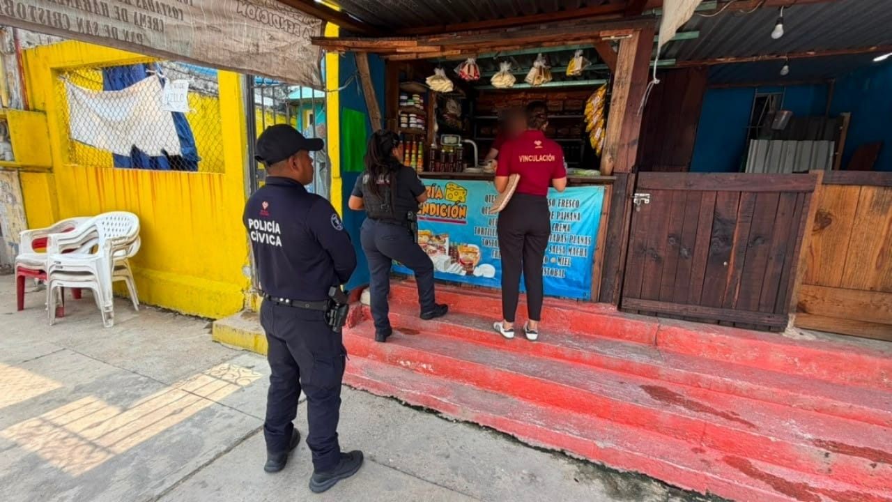 Jornada de prevención contra la extorsión en la colonia El Naranjito, Cosoleacaque