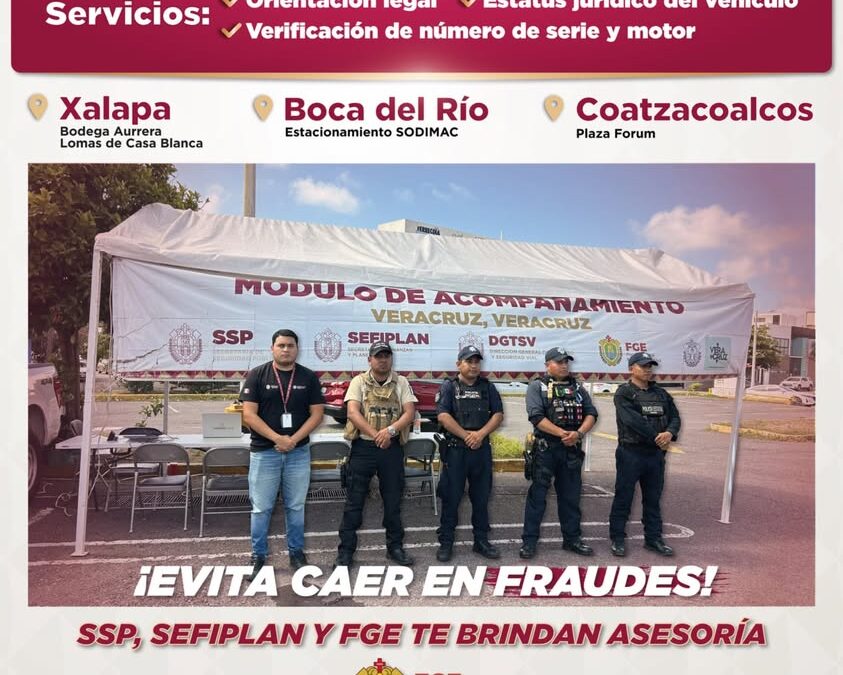SSP Veracruz mantiene módulos itinerantes para compra y venta de vehículos