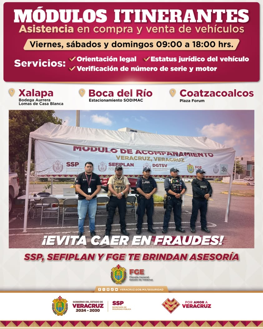 modulos-itinerantes-ssp-veracruz Módulo itinerante de la SSP Veracruz para orientar en compra y venta de vehículos