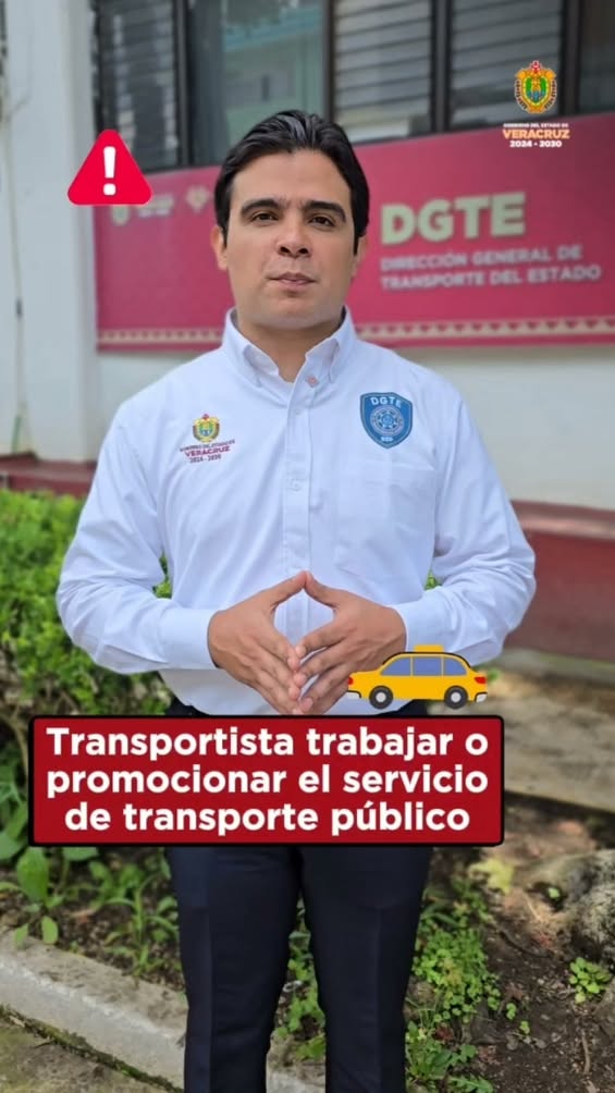 Anuncio de la SSP Veracruz sobre sanciones al transporte público sin concesión