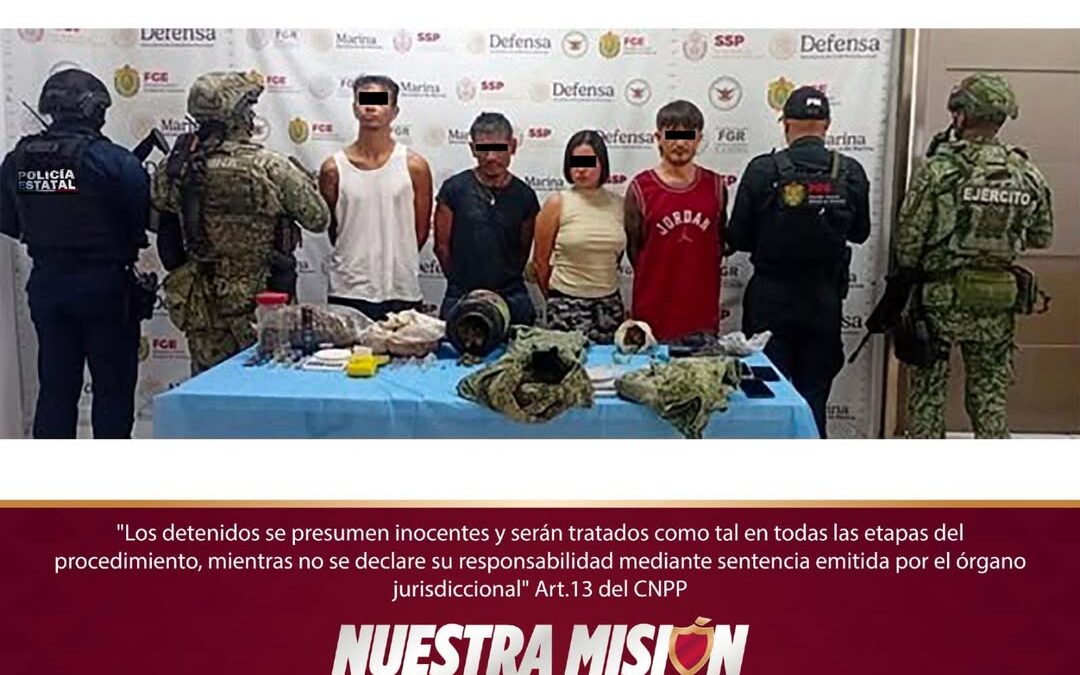 Nueve detenidos y drogas aseguradas en cateos en cuatro municipios de Veracruz
