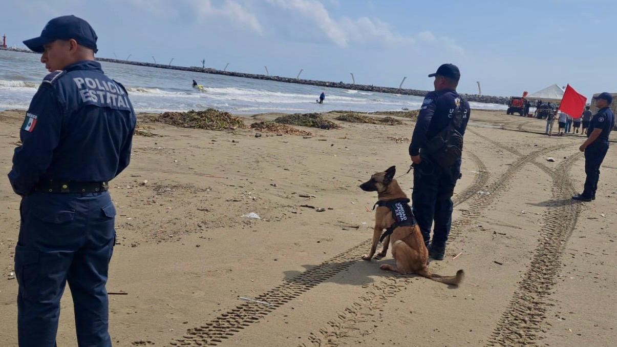 Recorrido de seguridad de la SSP en playas de Veracruz durante el Operativo Vacaciones Seguras