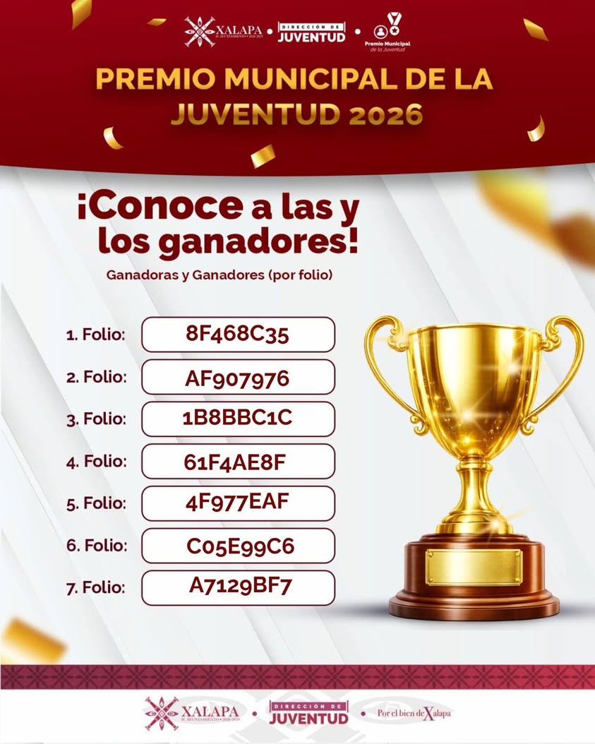 Ganadores del Premio Municipal de la Juventud 2026 en Xalapa