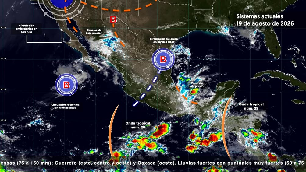 Video pronóstico del clima en México del Servicio Meteorológico Nacional