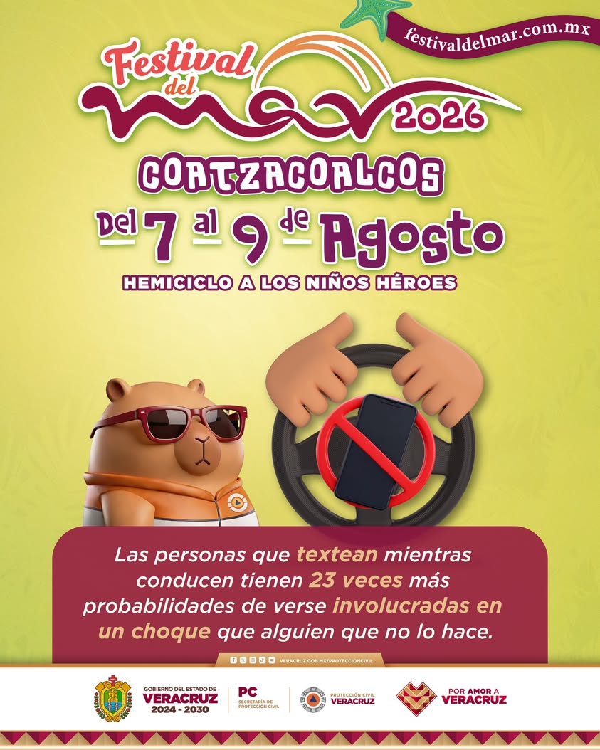 proteccion-civil-alerta-riesgo-celular-conduccion Campaña de Protección Civil de Veracruz para evitar distracciones al conducir