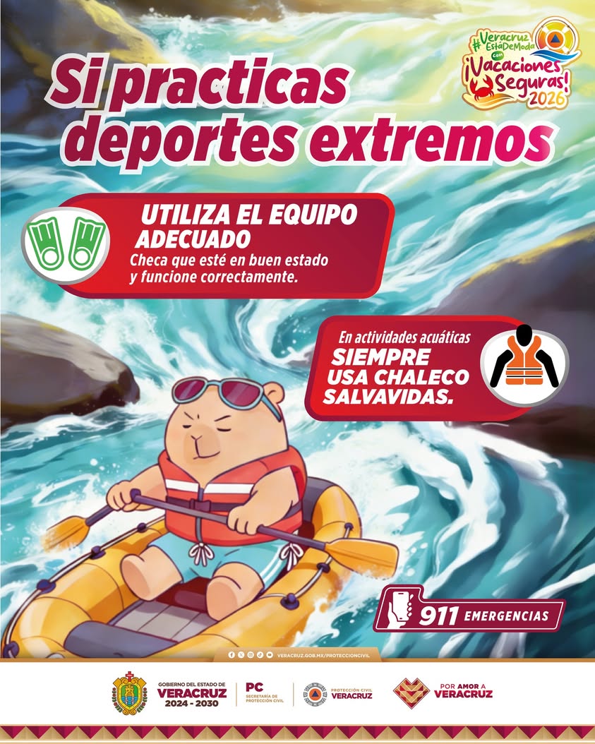 Difusión de Protección Civil sobre deportes acuáticos extremos