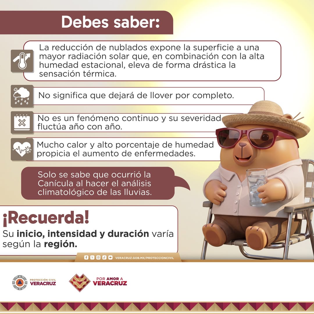 proteccion-civil-informa-canicula-veracruz Publicación de Protección Civil Veracruz sobre la Canícula