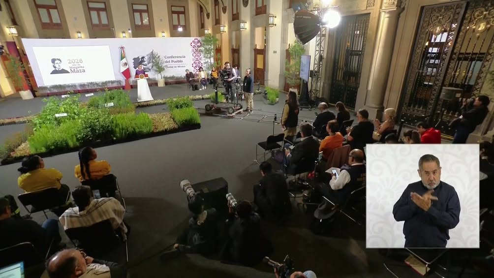 Protección Civil Veracruz acompañó a Claudia Sheinbaum en la conferencia matutina