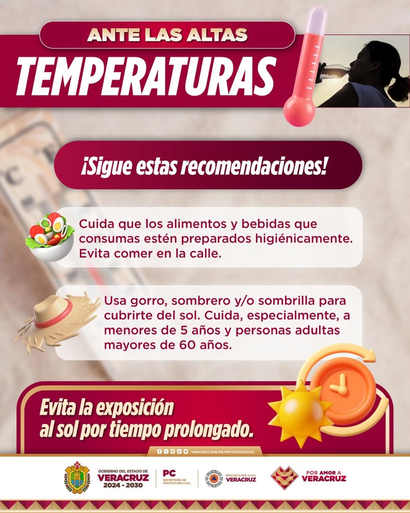 proteccion-civil-veracruz-recomendaciones-calor Protección Civil Veracruz recomienda protegerse del sol ante las altas temperaturas