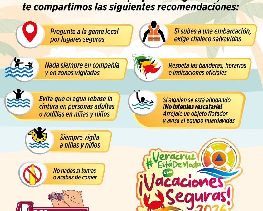 Protección Civil Veracruz pide atender señales de seguridad en espacios acuáticos