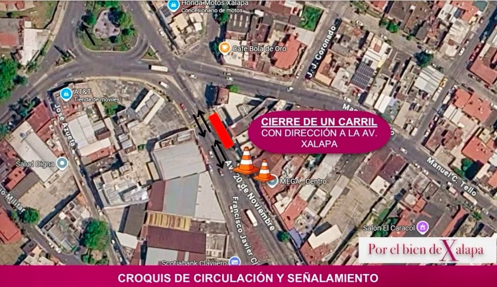 Rehabilitan losas de concreto hidráulico en avenida 20 de Noviembre de Xalapa