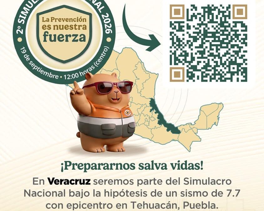 Veracruz se sumará al segundo Simulacro Nacional 2026 con hipótesis de sismo